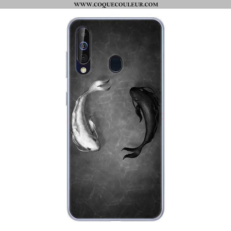 Housse Samsung Galaxy A60 Silicone Étoile Dessin Animé, Étui Samsung Galaxy A60 Protection Noir