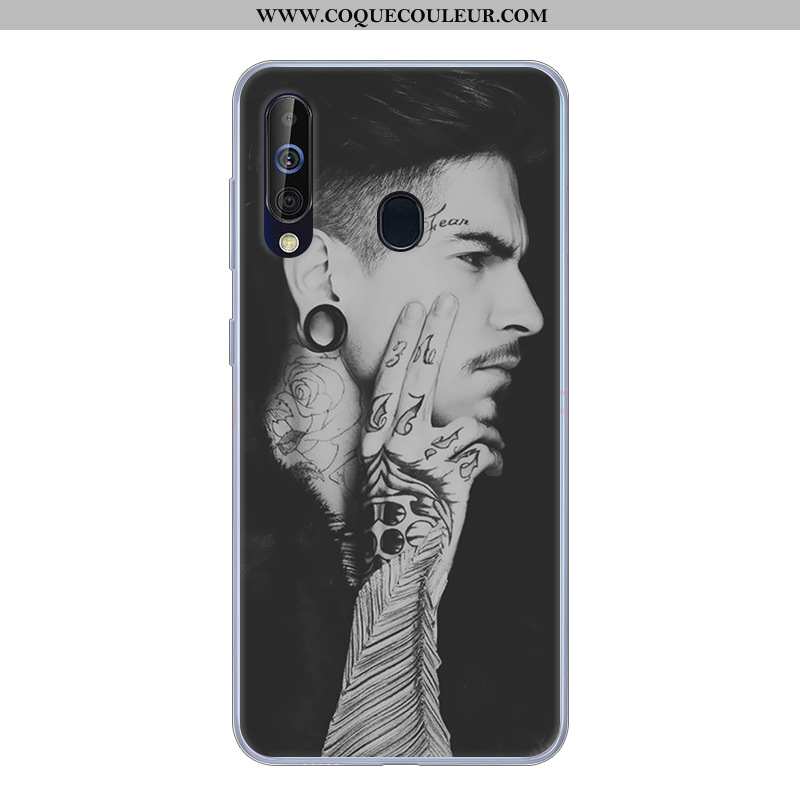 Housse Samsung Galaxy A60 Silicone Étoile Dessin Animé, Étui Samsung Galaxy A60 Protection Noir