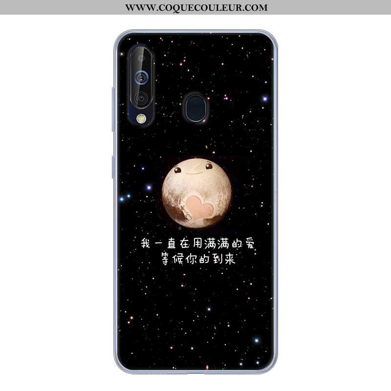 Housse Samsung Galaxy A60 Silicone Étoile Dessin Animé, Étui Samsung Galaxy A60 Protection Noir