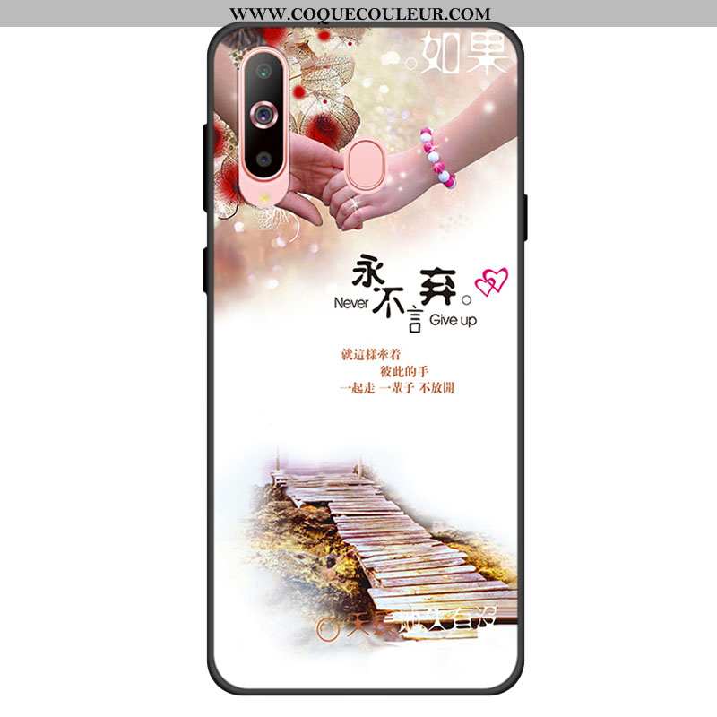 Étui Samsung Galaxy A60 Personnalité Protection Rose, Coque Samsung Galaxy A60 Fluide Doux Silicone 