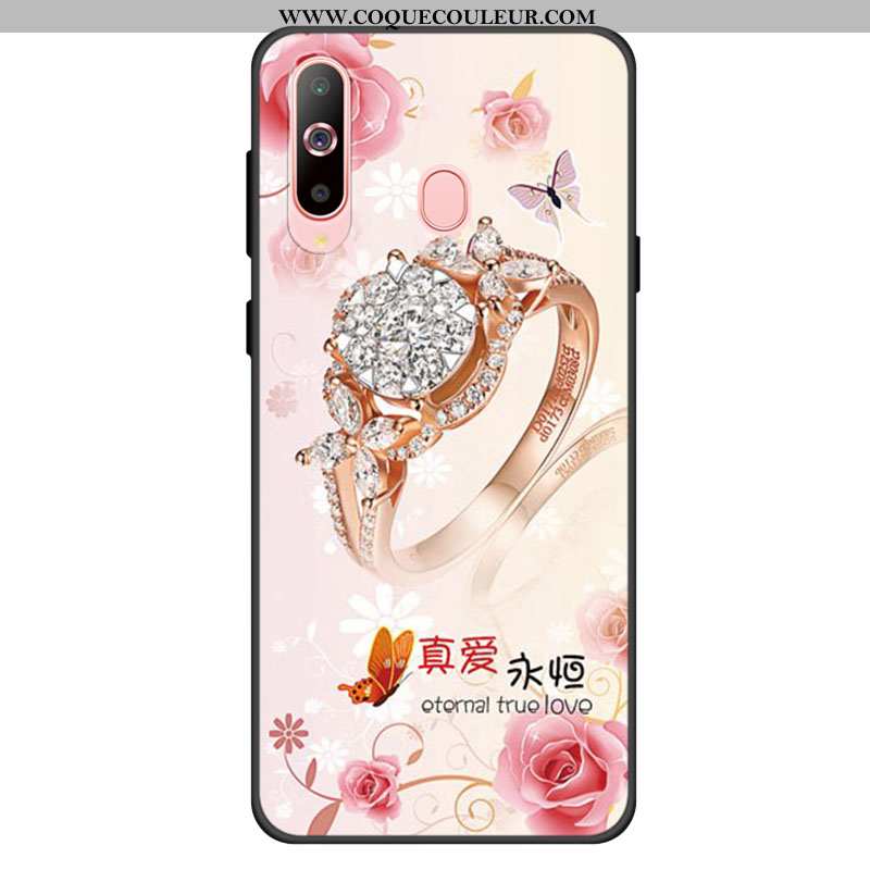 Étui Samsung Galaxy A60 Personnalité Protection Rose, Coque Samsung Galaxy A60 Fluide Doux Silicone 