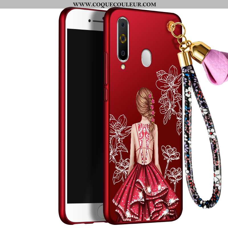 Coque Samsung Galaxy A60 Fluide Doux Étoile Étui, Housse Samsung Galaxy A60 Protection Rouge