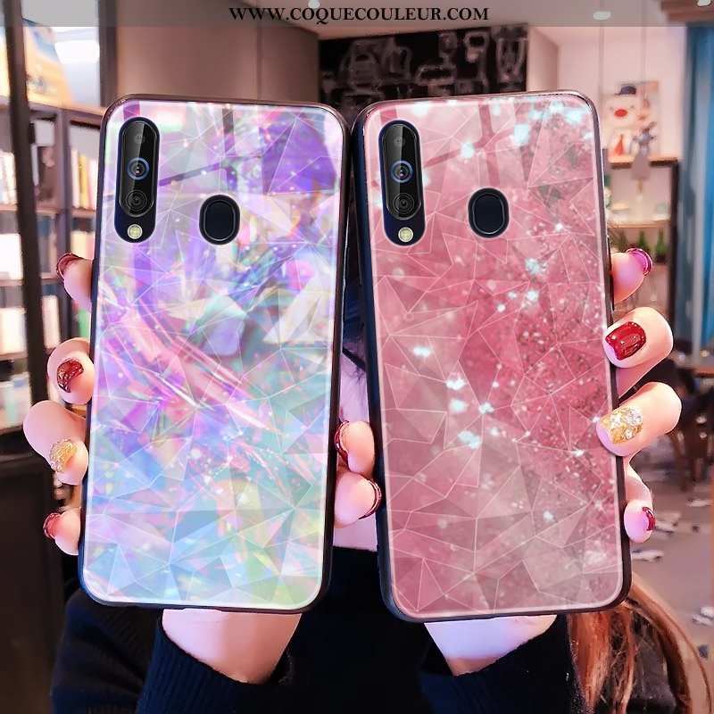 Coque Samsung Galaxy A60 Modèle Fleurie Téléphone Portable Étoile, Housse Samsung Galaxy A60 Rose Co