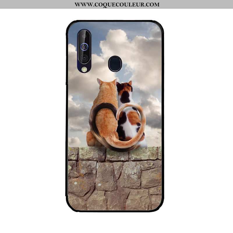 Coque Samsung Galaxy A60 Protection Bleu Marin Peinture, Housse Samsung Galaxy A60 Fluide Doux Étui 