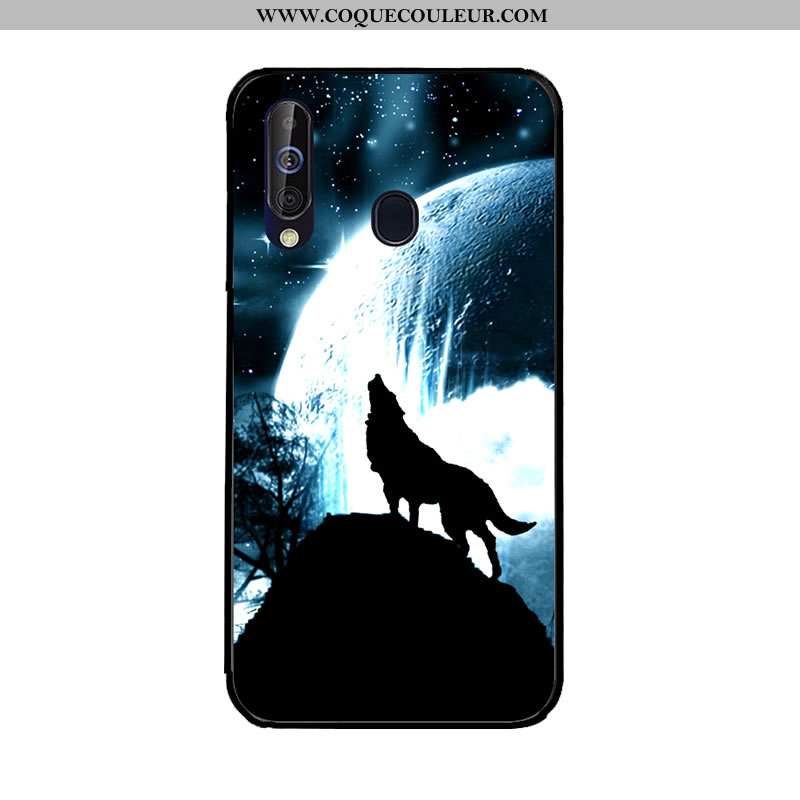 Coque Samsung Galaxy A60 Protection Bleu Marin Peinture, Housse Samsung Galaxy A60 Fluide Doux Étui 