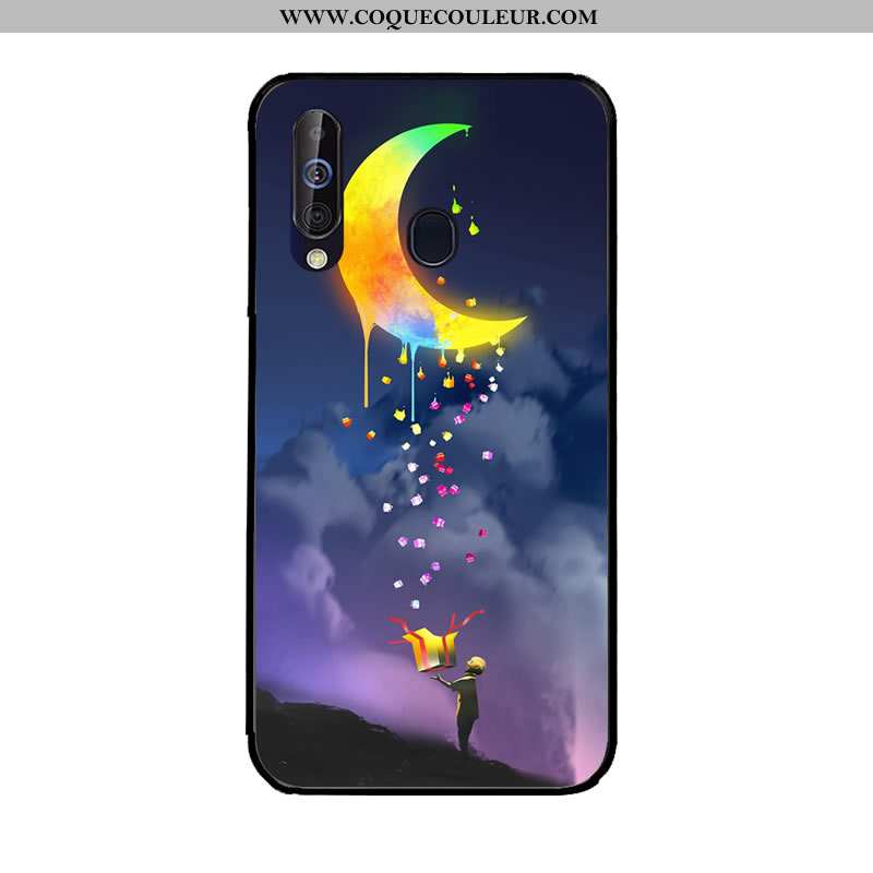 Coque Samsung Galaxy A60 Protection Bleu Marin Peinture, Housse Samsung Galaxy A60 Fluide Doux Étui 