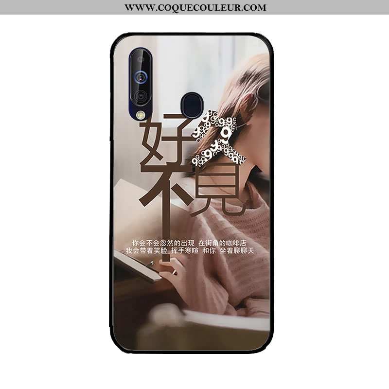 Coque Samsung Galaxy A60 Protection Bleu Marin Peinture, Housse Samsung Galaxy A60 Fluide Doux Étui 