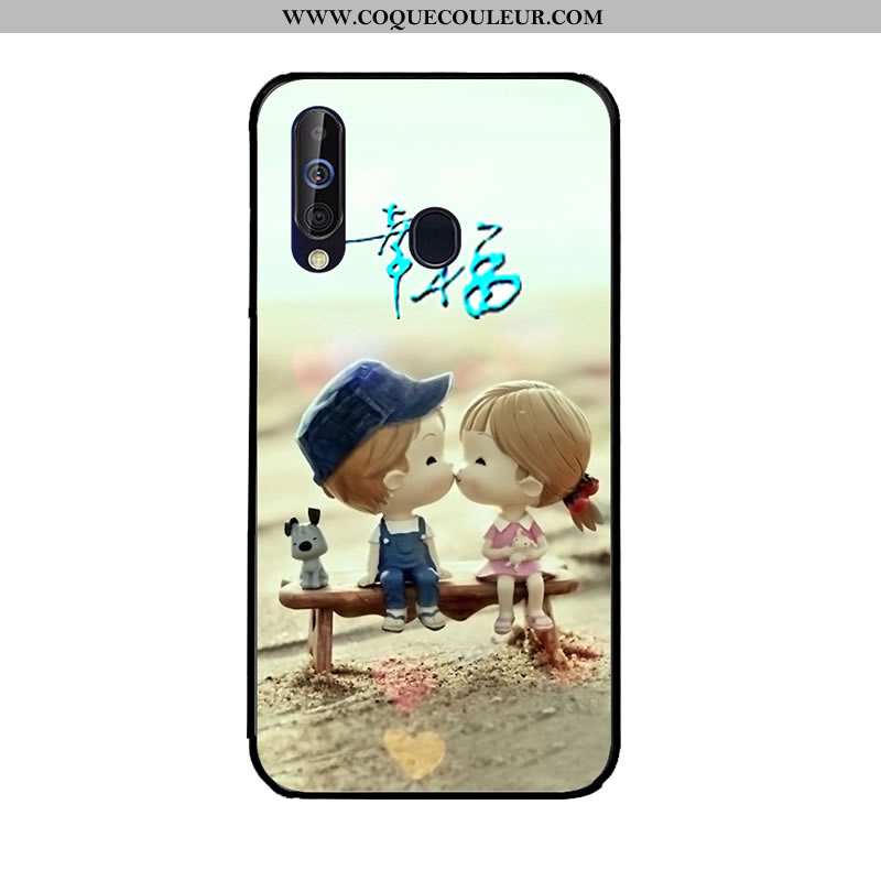 Coque Samsung Galaxy A60 Protection Bleu Marin Peinture, Housse Samsung Galaxy A60 Fluide Doux Étui 