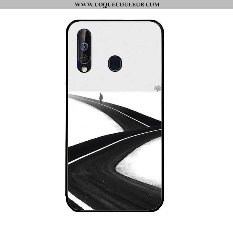 Coque Samsung Galaxy A60 Protection Bleu Marin Peinture, Housse Samsung Galaxy A60 Fluide Doux Étui 