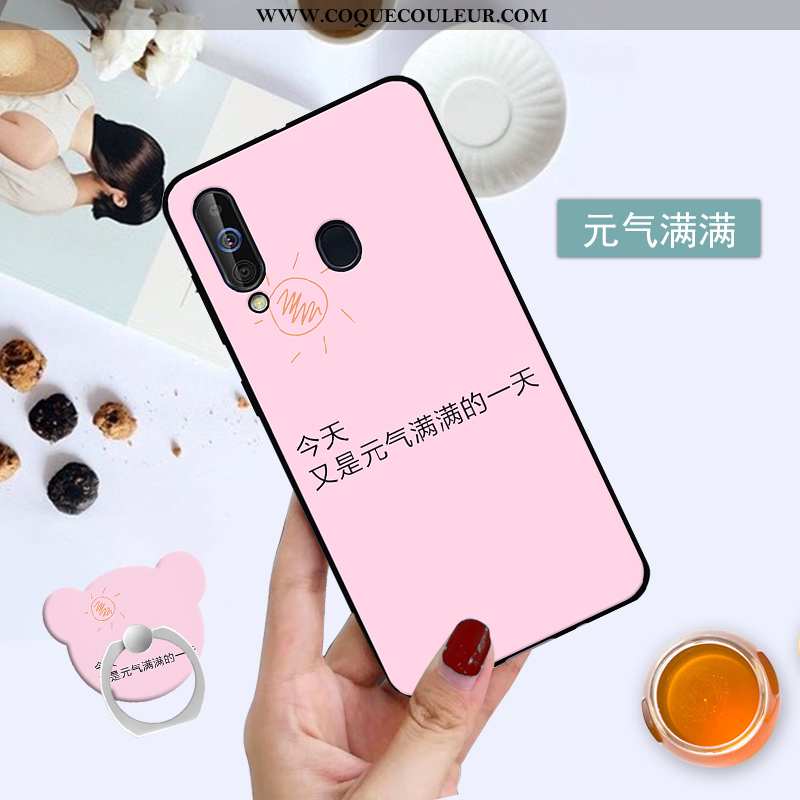 Étui Samsung Galaxy A60 Personnalité Incassable Rose, Coque Samsung Galaxy A60 Silicone Rose