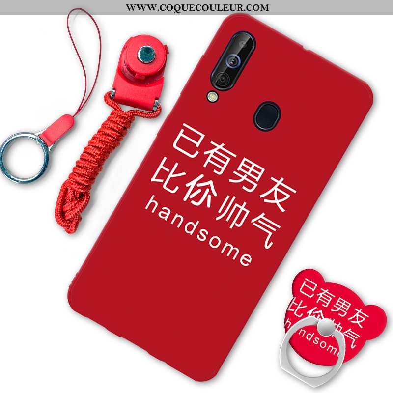 Coque Samsung Galaxy A60 Fluide Doux Téléphone Portable Étoile, Housse Samsung Galaxy A60 Rouge Inca