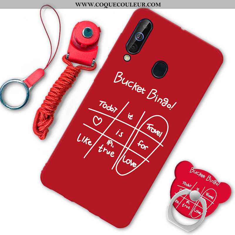 Coque Samsung Galaxy A60 Fluide Doux Téléphone Portable Étoile, Housse Samsung Galaxy A60 Rouge Inca