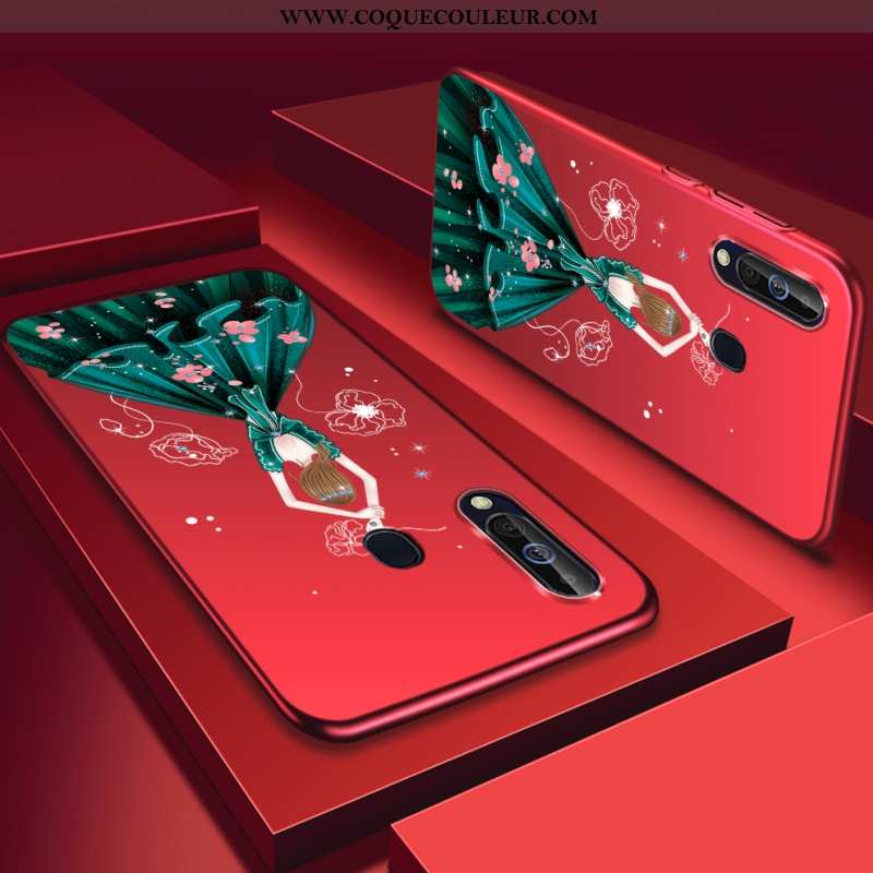 Étui Samsung Galaxy A60 Mode Étoile Rouge, Coque Samsung Galaxy A60 Protection Plastique Rouge