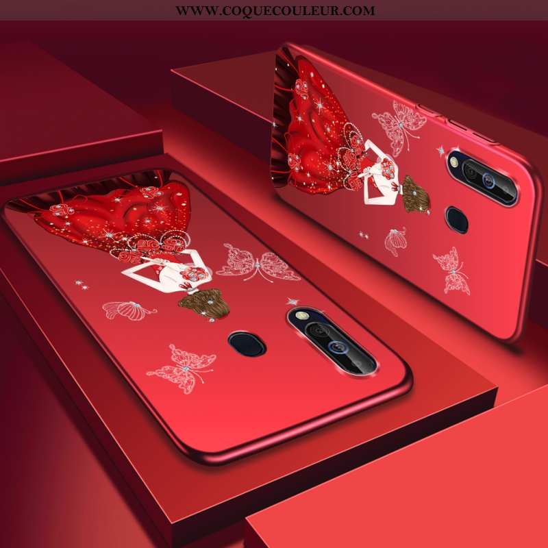 Étui Samsung Galaxy A60 Mode Étoile Rouge, Coque Samsung Galaxy A60 Protection Plastique Rouge