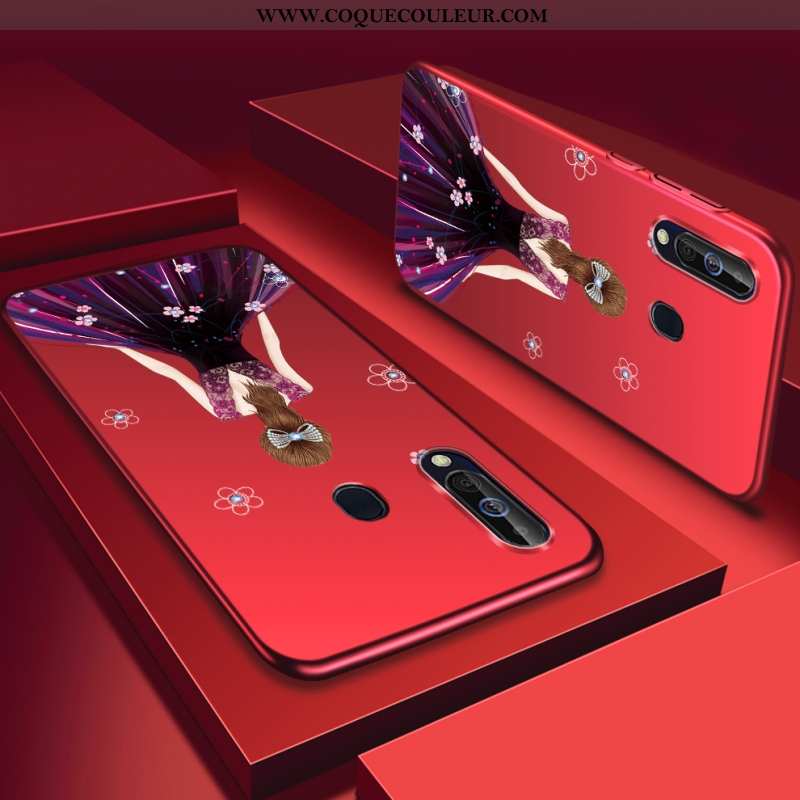 Étui Samsung Galaxy A60 Mode Étoile Rouge, Coque Samsung Galaxy A60 Protection Plastique Rouge