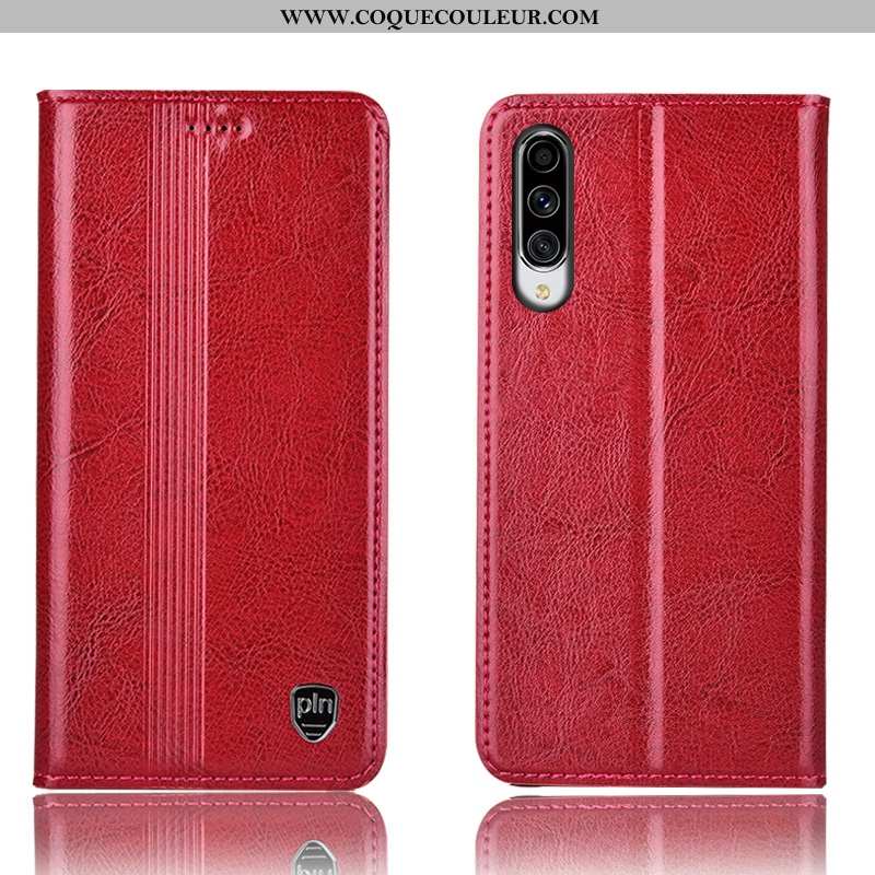 Coque Samsung Galaxy A70 Cuir Véritable Marron Housse, Housse Samsung Galaxy A70 Protection Étui