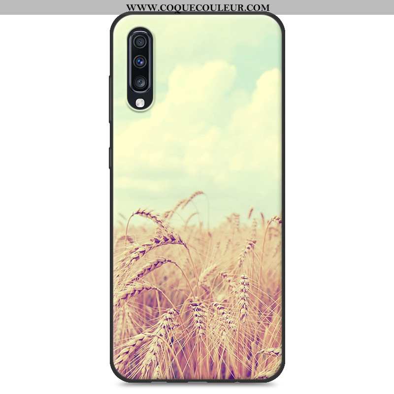 Étui Samsung Galaxy A70 Charmant Coque Tout Compris, Samsung Galaxy A70 Tendance Délavé En Daim Jaun