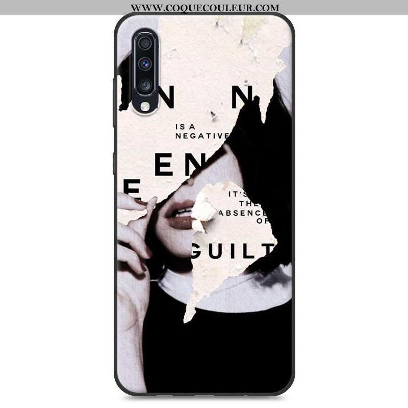 Étui Samsung Galaxy A70 Charmant Coque Tout Compris, Samsung Galaxy A70 Tendance Délavé En Daim Jaun