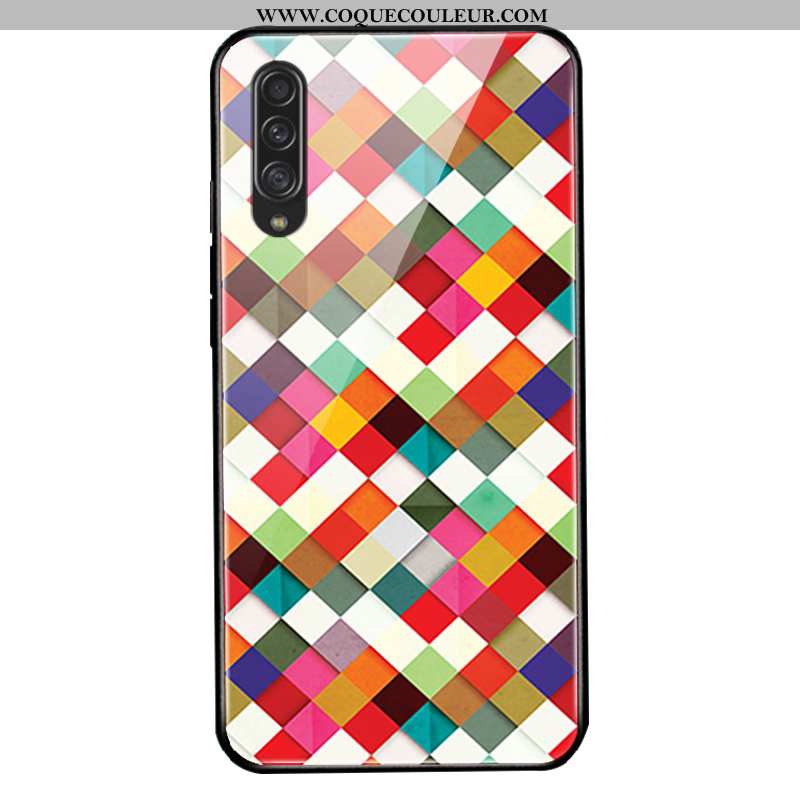 Coque Samsung Galaxy A70 Silicone Étoile, Housse Samsung Galaxy A70 Verre Rouge