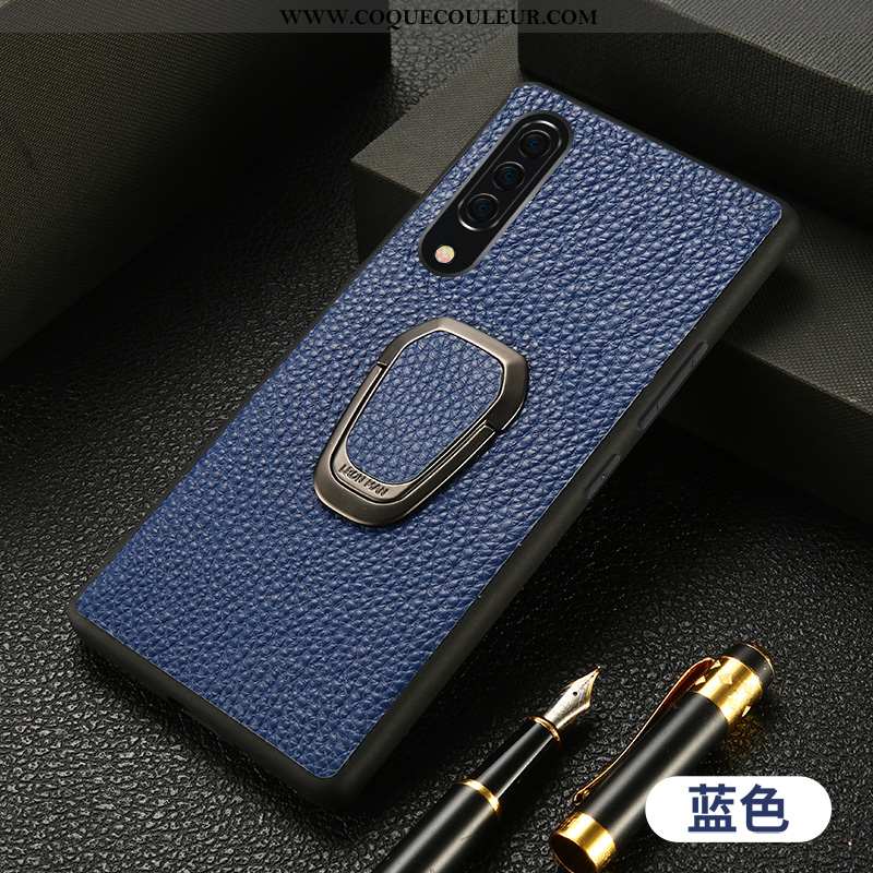 Étui Samsung Galaxy A70 Protection Tout Compris Étui, Coque Samsung Galaxy A70 Cuir Véritable Anneau