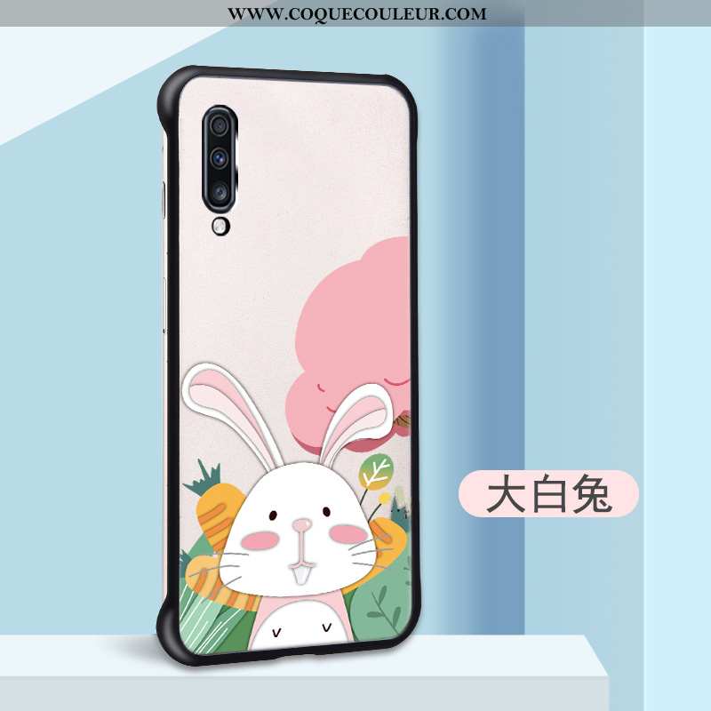 Étui Samsung Galaxy A70 Délavé En Daim Coque, Coque Samsung Galaxy A70 Personnalité Tendance Blanche