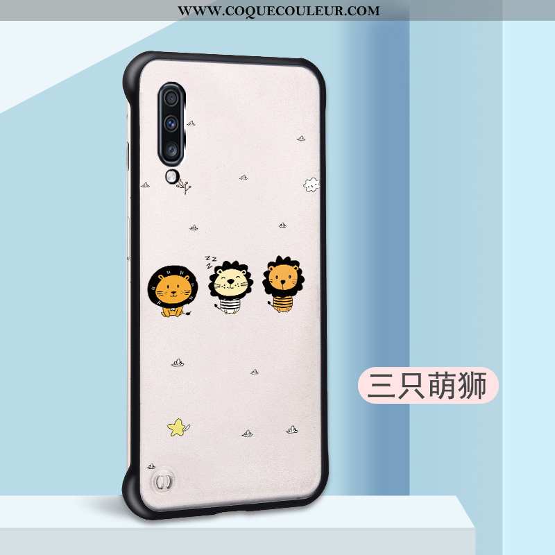 Étui Samsung Galaxy A70 Délavé En Daim Coque, Coque Samsung Galaxy A70 Personnalité Tendance Blanche