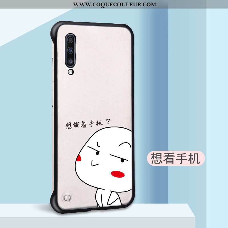 Étui Samsung Galaxy A70 Délavé En Daim Coque, Coque Samsung Galaxy A70 Personnalité Tendance Blanche