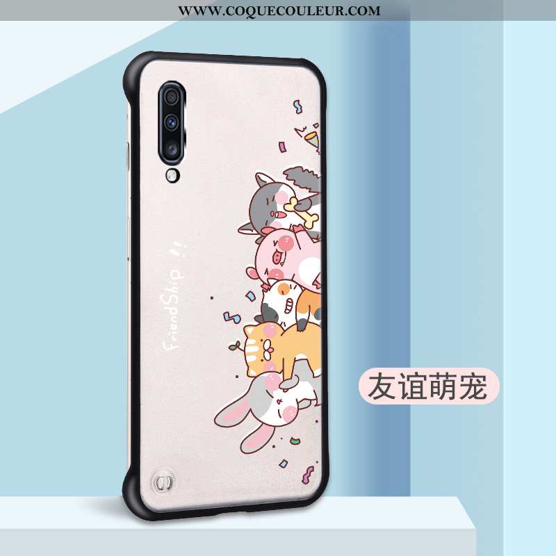 Étui Samsung Galaxy A70 Délavé En Daim Coque, Coque Samsung Galaxy A70 Personnalité Tendance Blanche