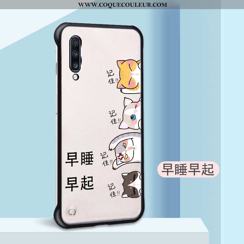 Étui Samsung Galaxy A70 Délavé En Daim Coque, Coque Samsung Galaxy A70 Personnalité Tendance Blanche