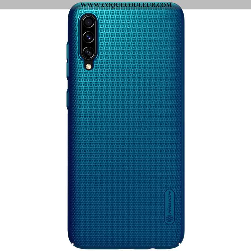 Coque Samsung Galaxy A70 Légère Bleu Délavé En Daim, Housse Samsung Galaxy A70 Protection Difficile