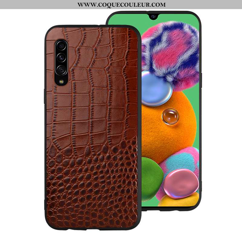 Coque Samsung Galaxy A70 Cuir Véritable Business Protection, Housse Samsung Galaxy A70 Tendance Luxe