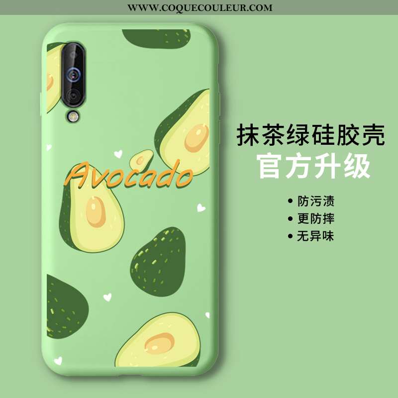 Housse Samsung Galaxy A70 Silicone Légère Incassable, Étui Samsung Galaxy A70 Tendance Vert Verte