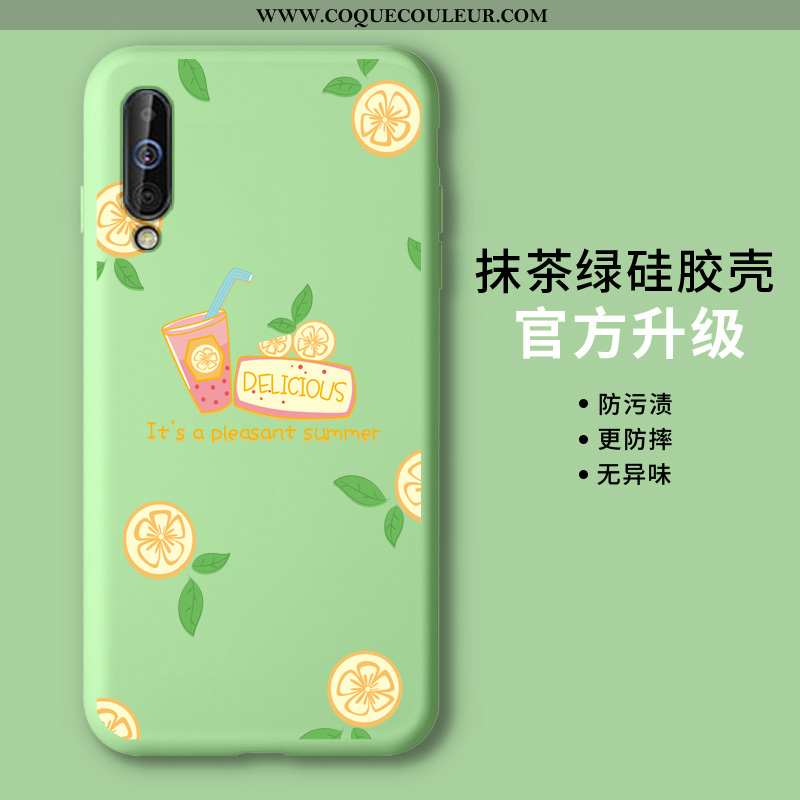 Housse Samsung Galaxy A70 Silicone Légère Incassable, Étui Samsung Galaxy A70 Tendance Vert Verte