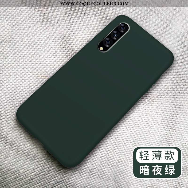 Housse Samsung Galaxy A70 Silicone Étoile Vert, Étui Samsung Galaxy A70 Fluide Doux Téléphone Portab