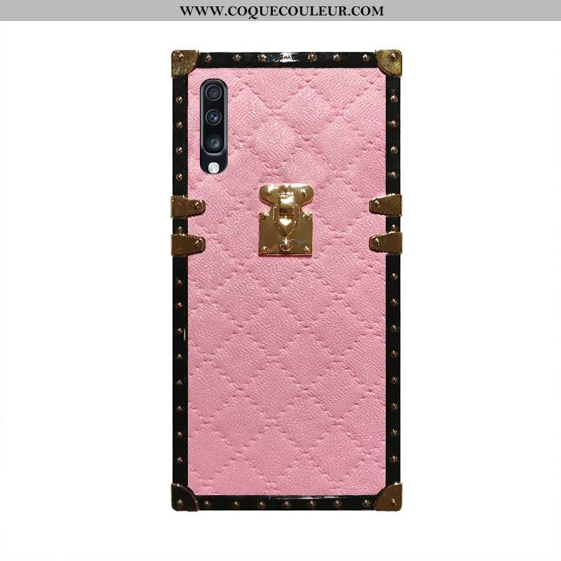 Coque Samsung Galaxy A70 Protection Net Rouge Étui, Housse Samsung Galaxy A70 Métal Tendance Rose