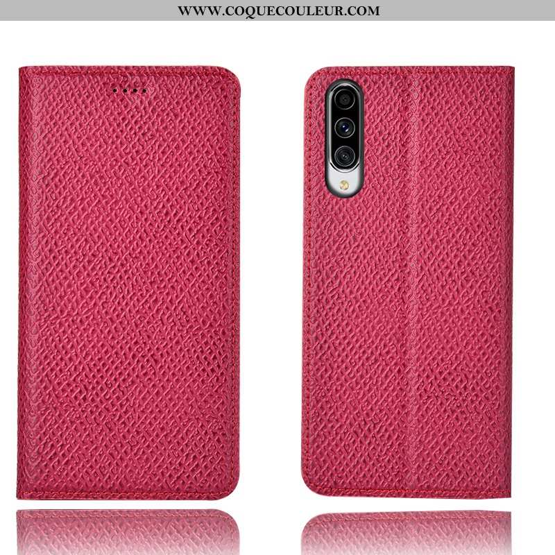 Housse Samsung Galaxy A70 Cuir Véritable Étoile Mesh, Étui Samsung Galaxy A70 Modèle Fleurie Coque N