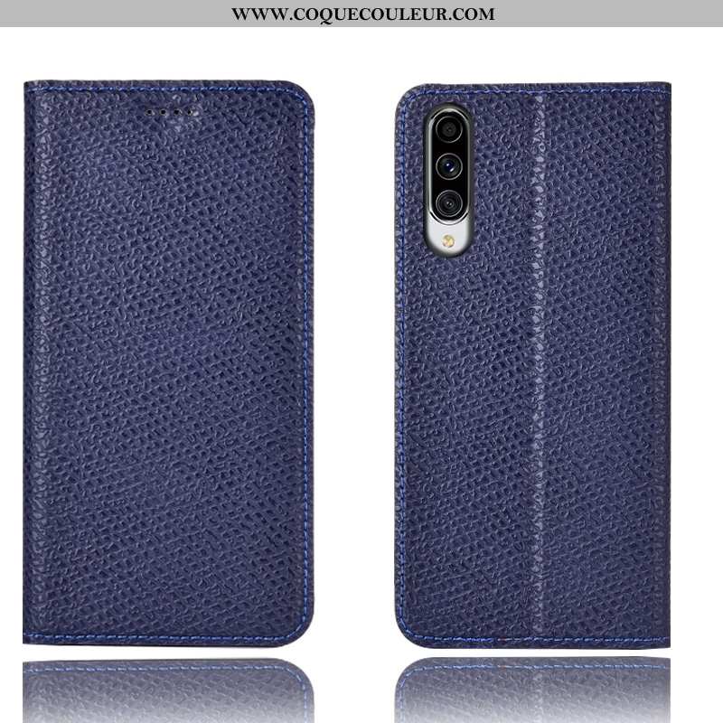 Housse Samsung Galaxy A70 Cuir Véritable Étoile Mesh, Étui Samsung Galaxy A70 Modèle Fleurie Coque N