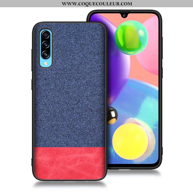 Housse Samsung Galaxy A70s Fluide Doux Bleu Difficile, Étui Samsung Galaxy A70s Silicone Coque