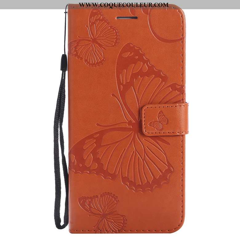 Housse Samsung Galaxy A70s Cuir Téléphone Portable Coque, Étui Samsung Galaxy A70s Protection Orange