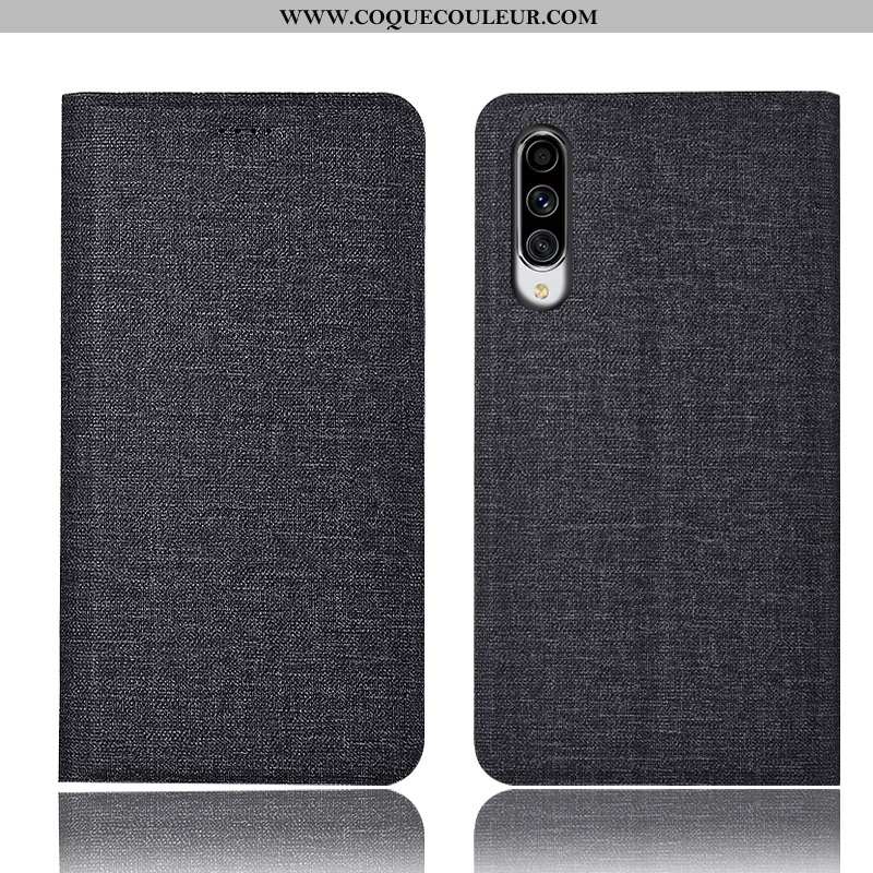 Housse Samsung Galaxy A70s Protection Étoile Bleu, Étui Samsung Galaxy A70s Lin Tout Compris Bleu