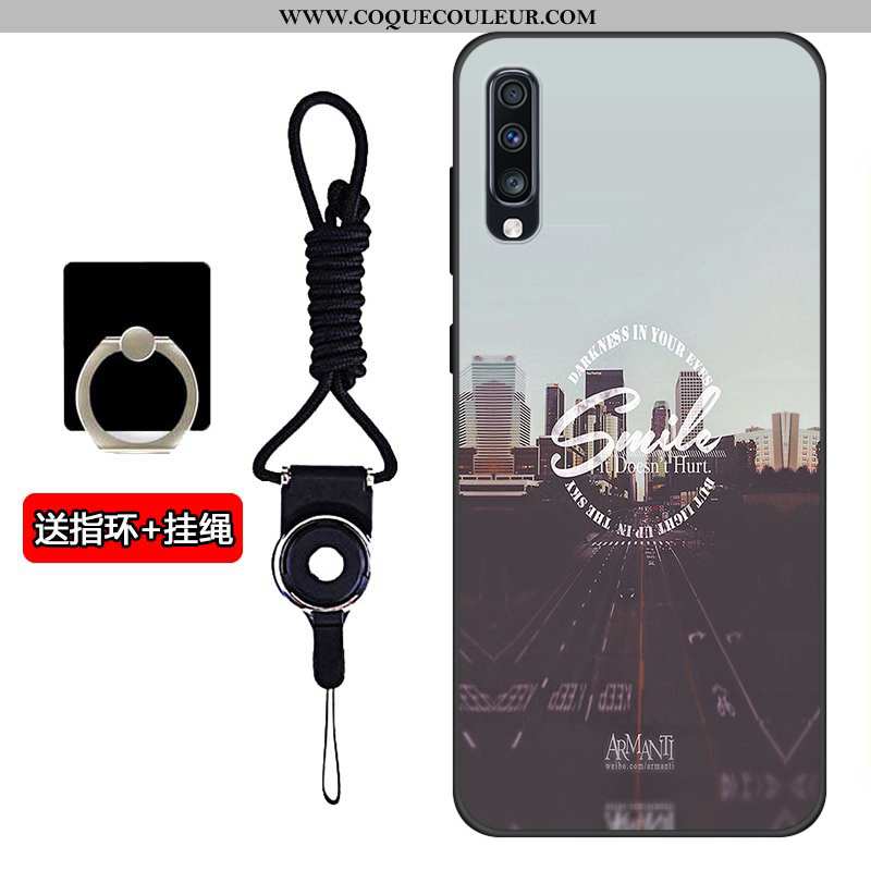 Coque Samsung Galaxy A70s Silicone Noir Étoile, Housse Samsung Galaxy A70s Protection Tout Compris