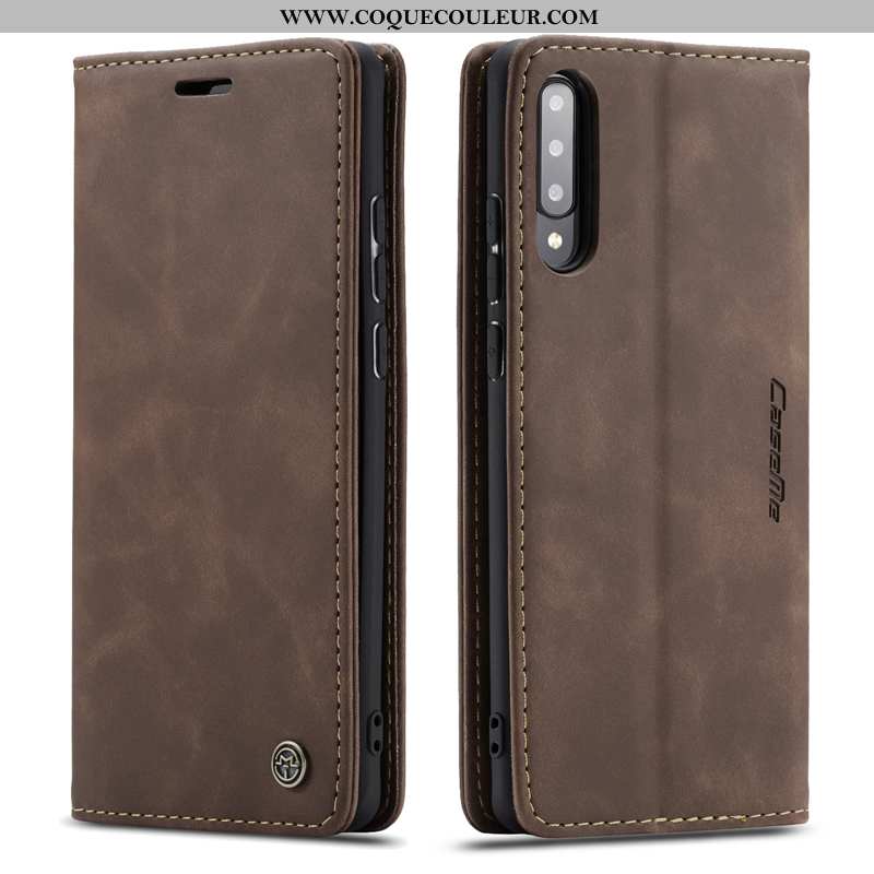 Étui Samsung Galaxy A70s Protection Housse Étui, Coque Samsung Galaxy A70s Cuir Véritable Bleu