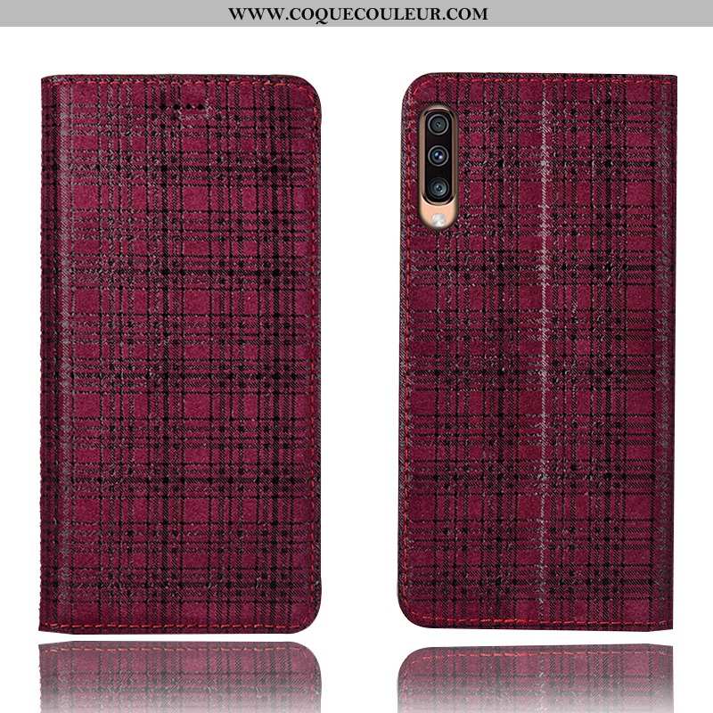 Coque Samsung Galaxy A70s Modèle Fleurie Housse Cuir Véritable, Samsung Galaxy A70s Protection Étui 