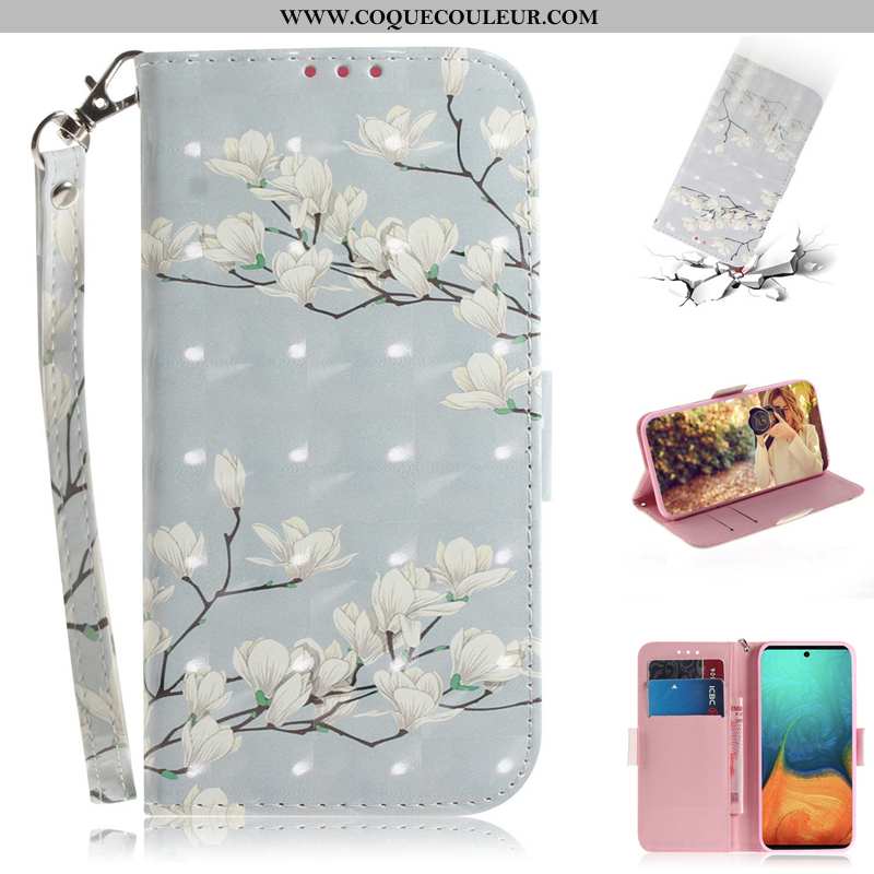 Étui Samsung Galaxy A71 Cuir Rose, Coque Samsung Galaxy A71 Protection Clamshell Rose