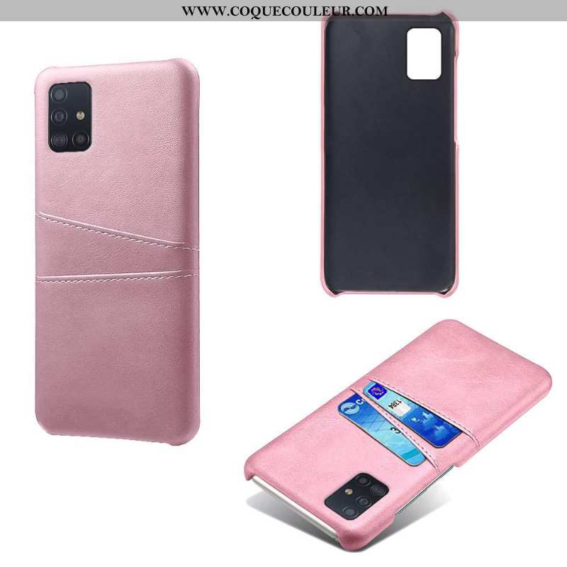 Housse Samsung Galaxy A71 Protection Étui Coque, Samsung Galaxy A71 Cuir Incassable Rose