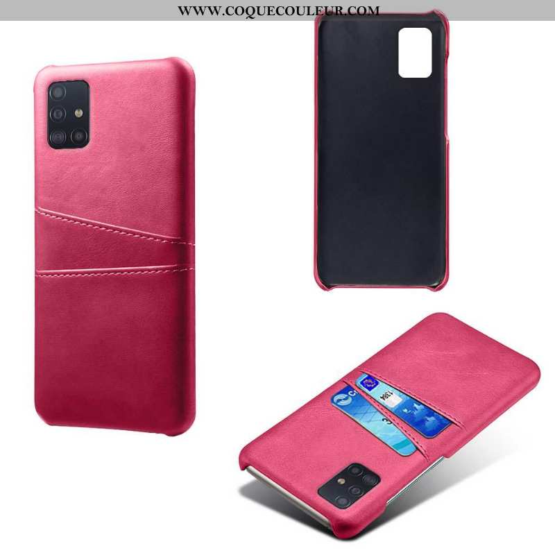 Housse Samsung Galaxy A71 Protection Étui Coque, Samsung Galaxy A71 Cuir Incassable Rose