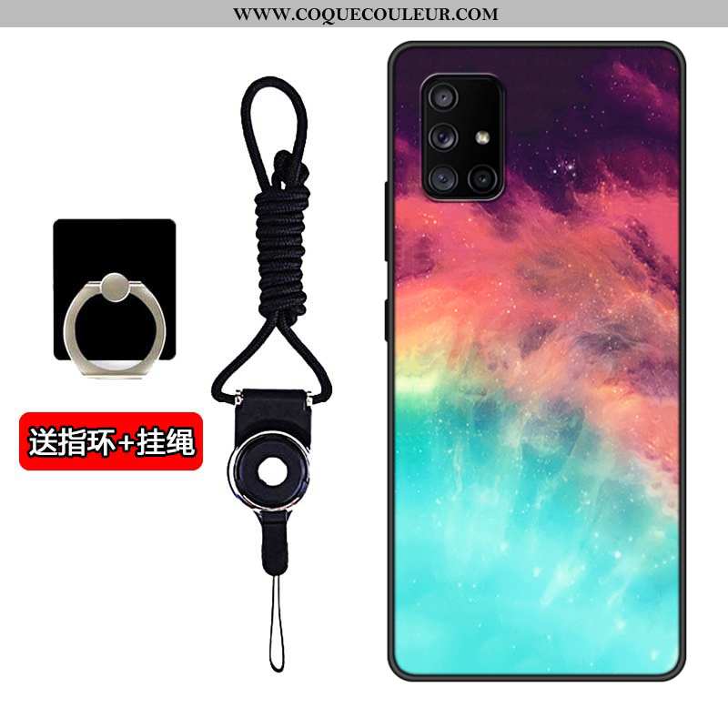 Étui Samsung Galaxy A71 Fluide Doux Noir Incassable, Coque Samsung Galaxy A71 Silicone Délavé En Dai