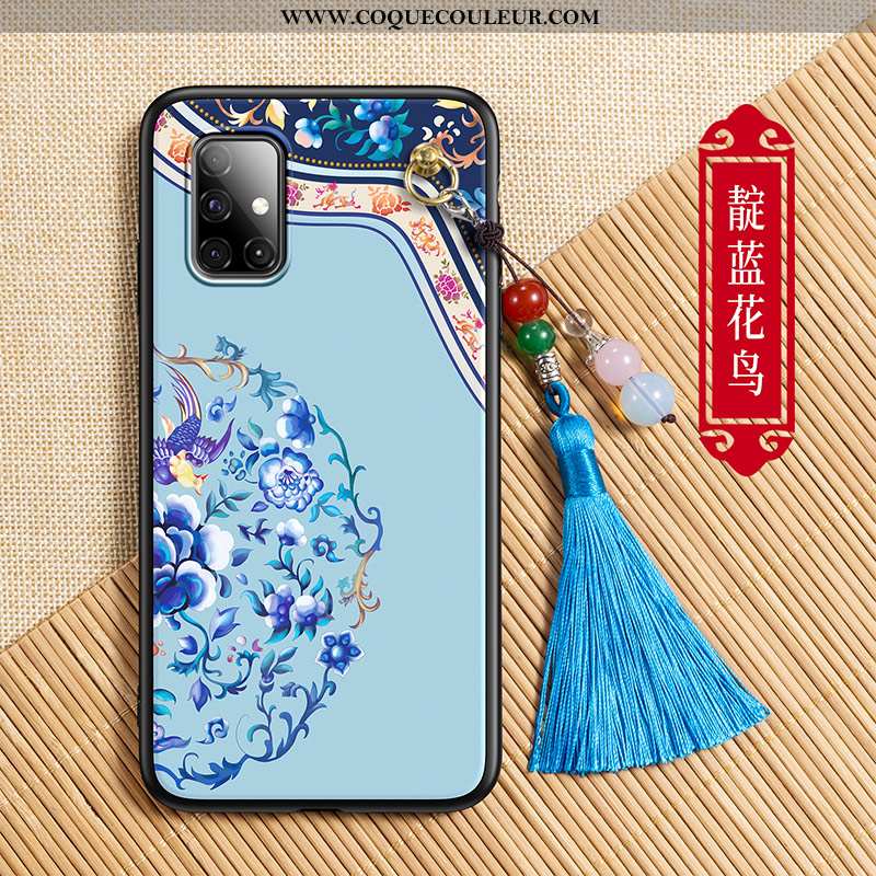 Coque Samsung Galaxy A71 Tendance Silicone Téléphone Portable, Housse Samsung Galaxy A71 Légère Bleu