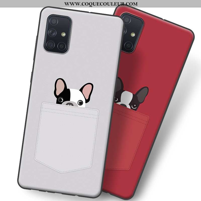 Étui Samsung Galaxy A71 Dessin Animé Étoile Étui, Coque Samsung Galaxy A71 Tendance Fluide Doux Gris