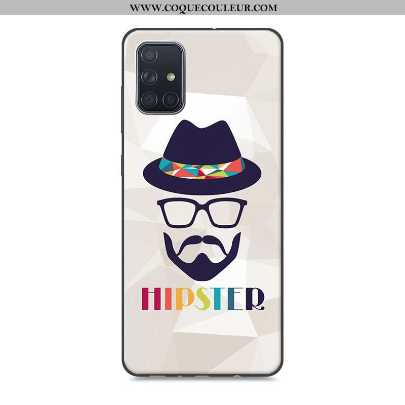 Étui Samsung Galaxy A71 Dessin Animé Étoile Étui, Coque Samsung Galaxy A71 Tendance Fluide Doux Gris